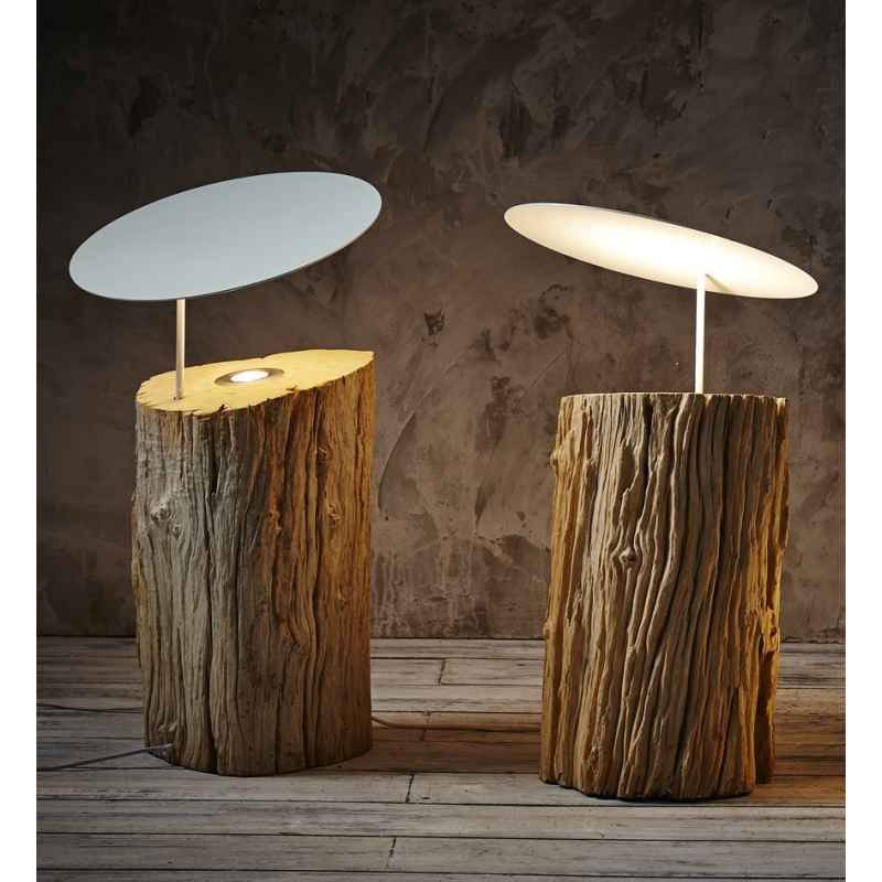 Set 2 lampade da terra legno naturale H.60 e 70cm