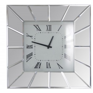 Orologio da parete quadrato specchio 40x40cm