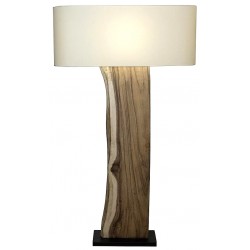 Lampada da terra in legno paralume rettangolare in lino H.147 cm