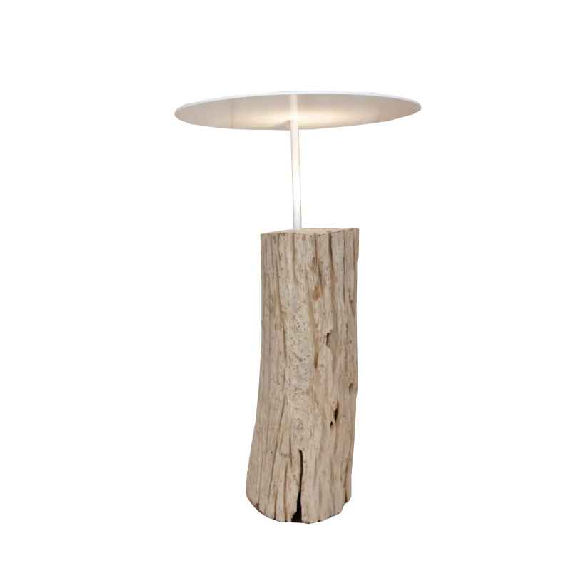 Set 2 lampade da terra legno naturale H.60 e 70cm