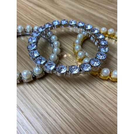 Dessous de verre inox perles blanches